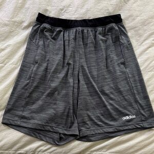 Adidas Men's Black and Gray Athletic Shorts